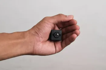 Image depicting the size of a covert body worn camera