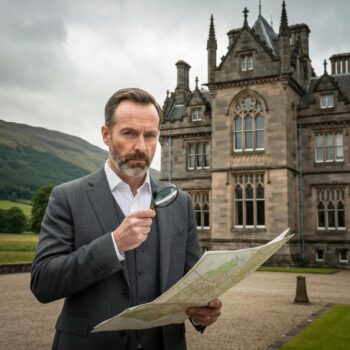 Private investigator in Scotland examining a map, symbolizing people tracing services
